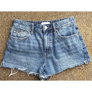 Pac Sun Flap Pockets Sz 27 Festival Hirise 100% Cotton Comfort Fun Denim Shorts